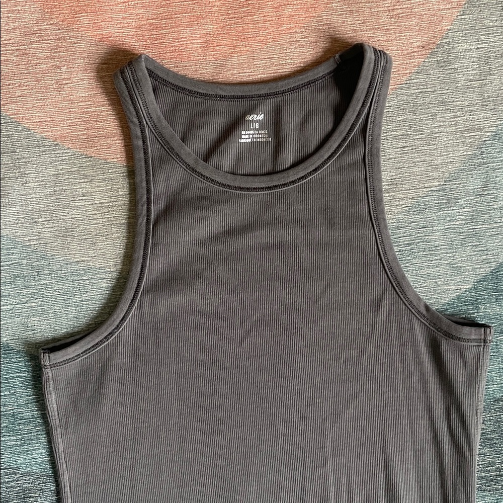 NWT Aerie High Neck Ribbed Midi Dress Large - Picture 8 of 12